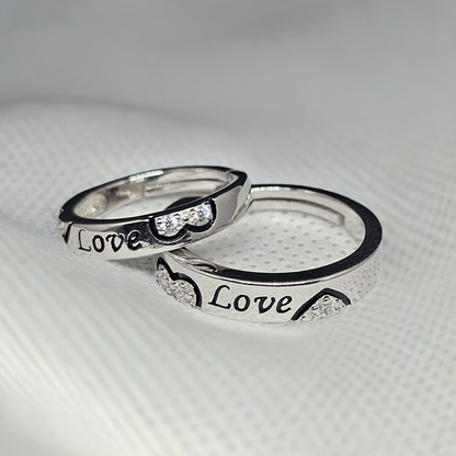 Matching "LOVE" Engraved Rings