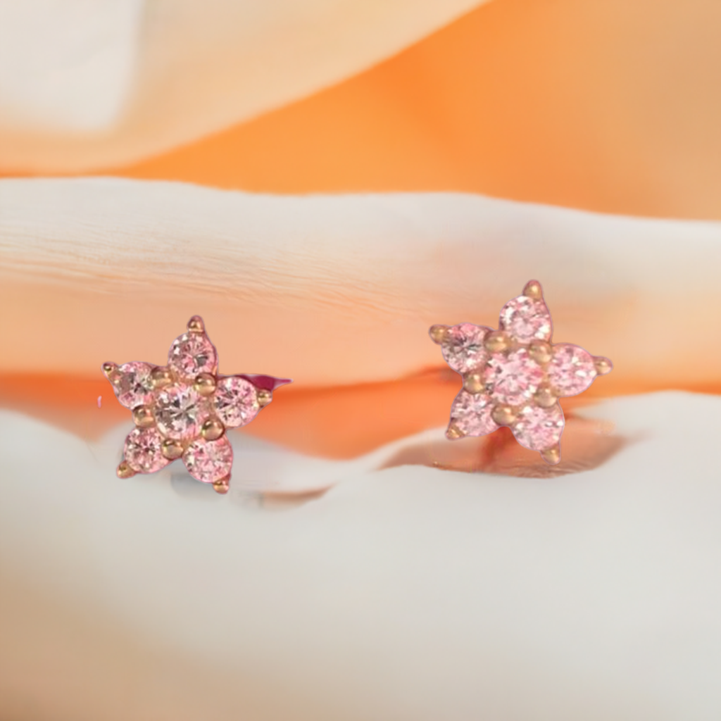 Pure Silver Flower Shape Fancy Ear rings for Girls
