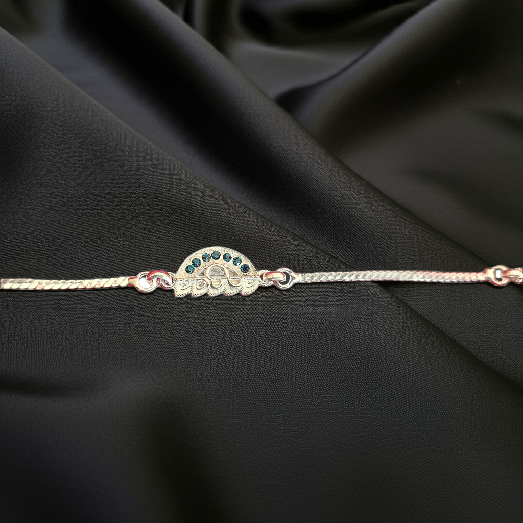 Pure Silver Designer Rakhi Bracelet Raksha Bandhan 2025