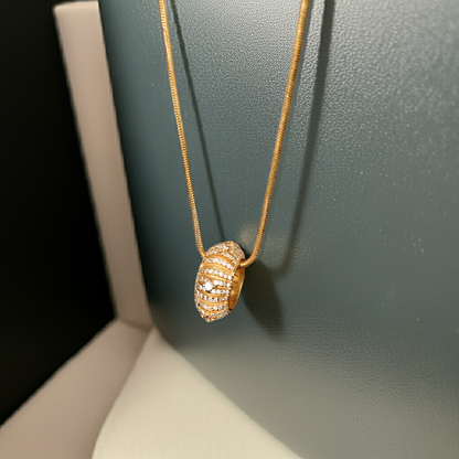 Elegant Pure Silver Chain with Designer Gold-Plated Pendant