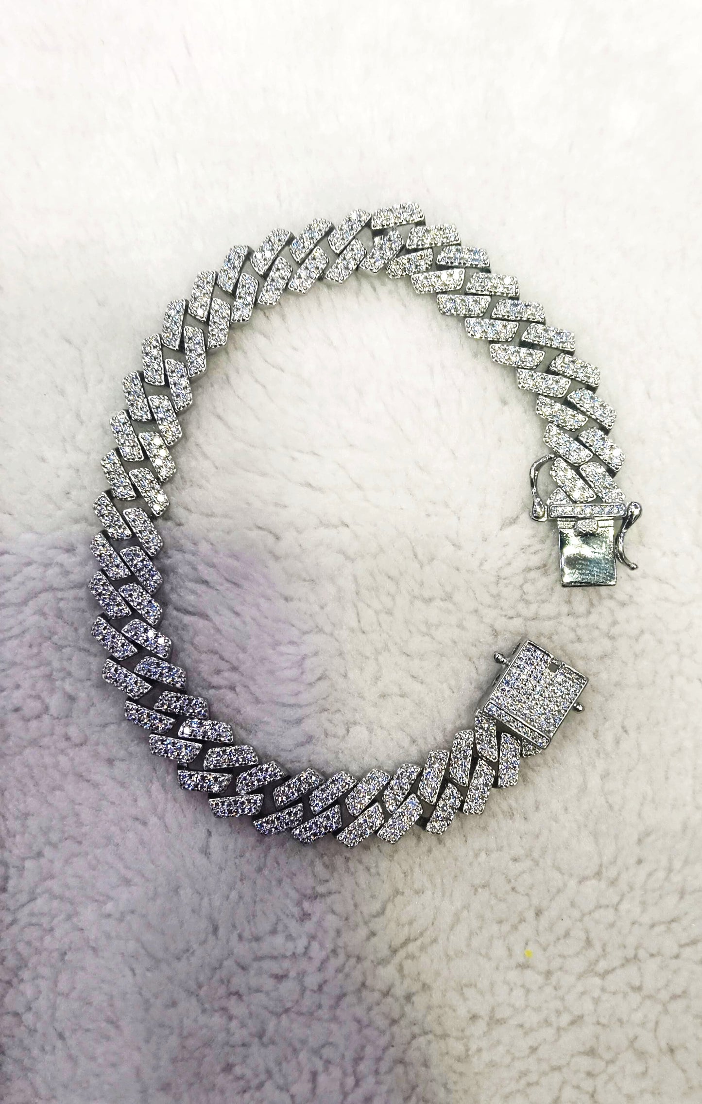 925 Sterling Silver Diamond Cut Bracelet for Men