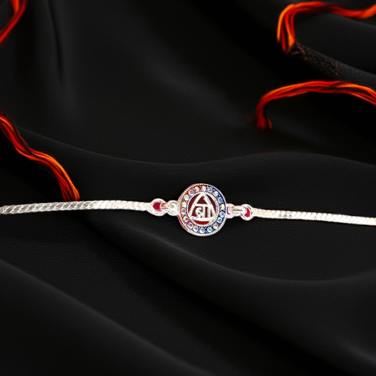 925 Silver “ब्रो” Rakhi – Hindi Script Rakhi for Your Forever Buddy