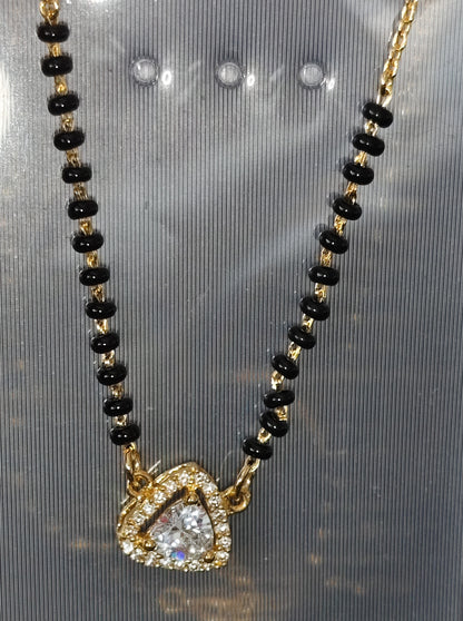 Pure Silver Black Beads Mangalsutra