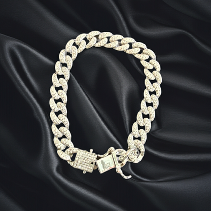925 Sterling Silver Cuban Link Bracelet for Men