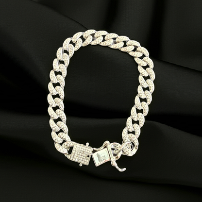925 Sterling Silver Cuban Link Bracelet for Men