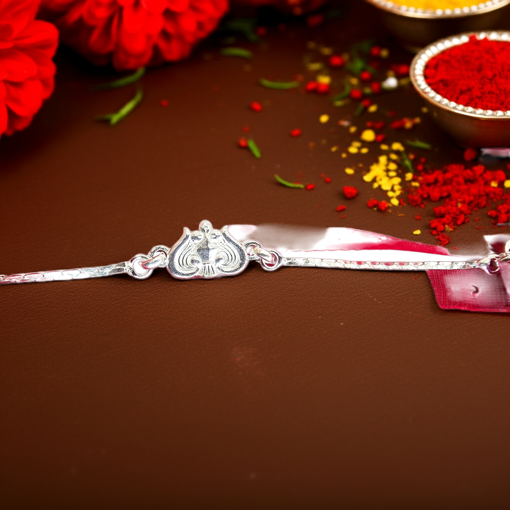 92.5 Pure Silver Divine Rakhi – Sacred Elegance for Raksha Bandhan 2025