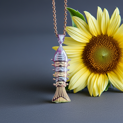 Beautiful Pure Silver Fish Pendants with Gold Coating