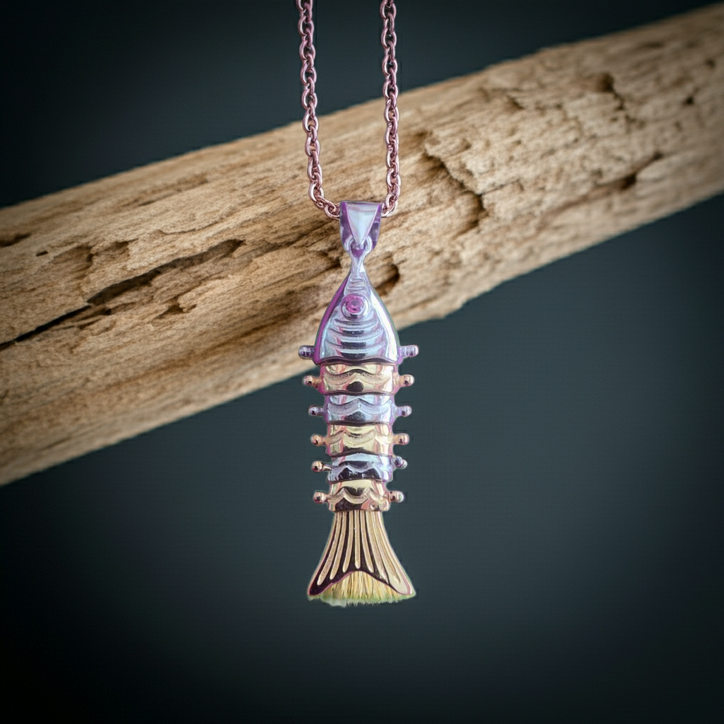 Beautiful Pure Silver Fish Pendants with Gold Coating