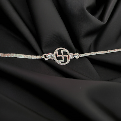 Pure Silver Handcrafted Designer Bracelet Rakhi for Brother – Premium Rakhi for Raksha Bandhan 2025